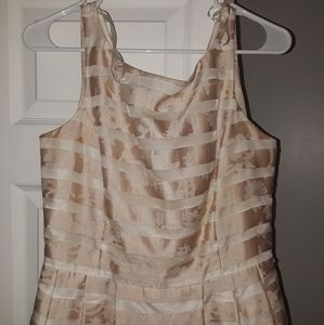 Golden Cream white Dress with 2 side pockets